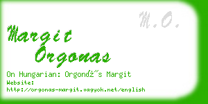 margit orgonas business card